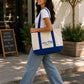 Ella Judaica Premium Canvas Tote Bag – 18” x 13” Reusable Shoulder Bag with Front Pocket