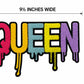 Large QUEEN Chenille Graffiti Patch – 9.5" Dripping Letter Iron-On Applique