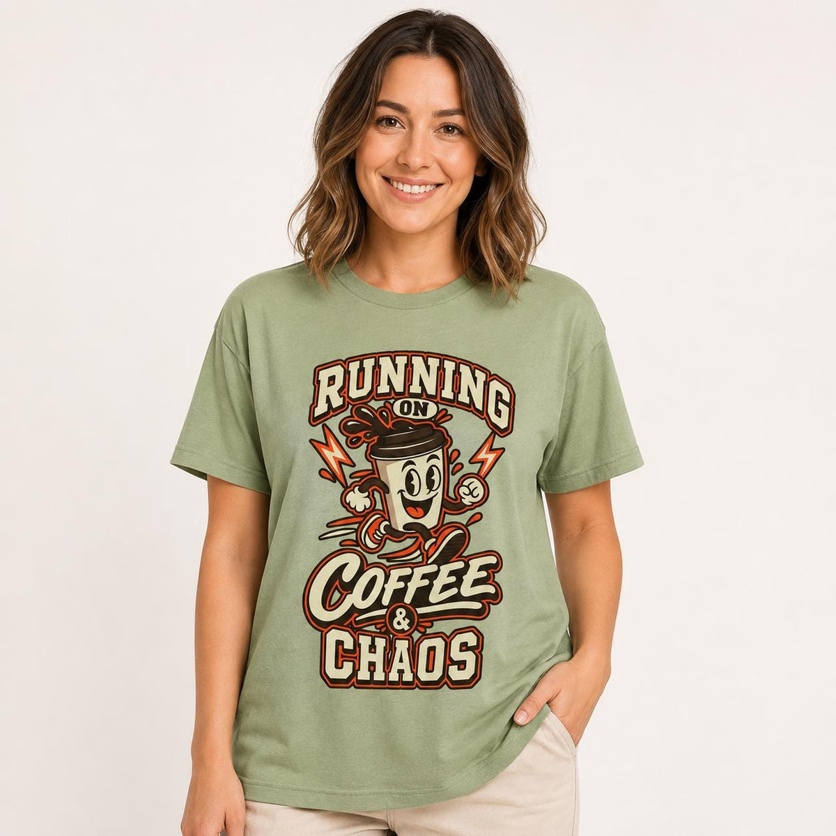 Running on Coffee & Chaos Unisex Graphic T-Shirt