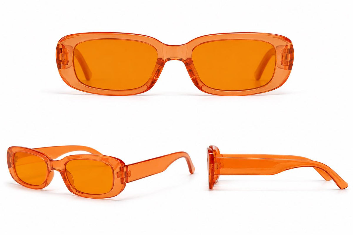 Retro Rectangle Sunglasses | Vintage Thick Frame UV400 Shades | Unisex Fashion Eyewear