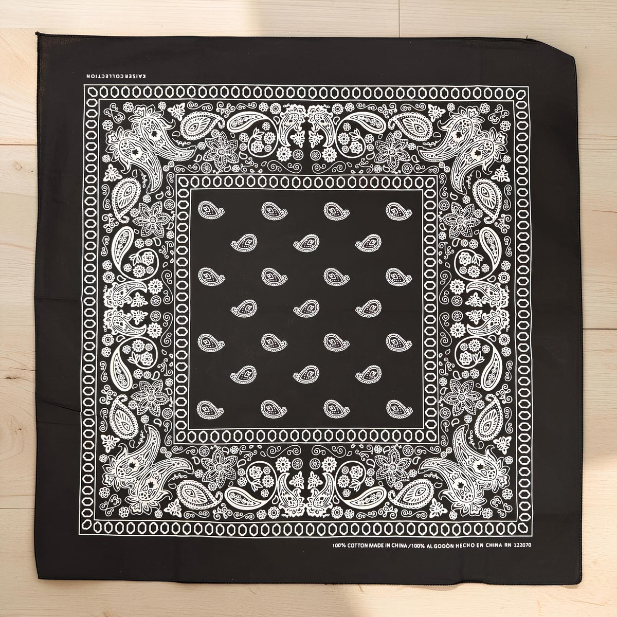 22x22 Cotton Paisley Bandana | Large Western Head Scarf, Neck Scarf