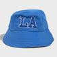 Navy Blue Embroidered NY Bucket Hat | Cotton Travel Sun Fisherman Cap