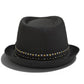Black Studded Band Fedora Hat | Unisex Rock Style Trilby Accessory