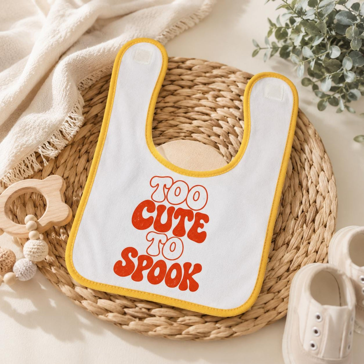 Too Cute to Spook Baby Halloween Bib