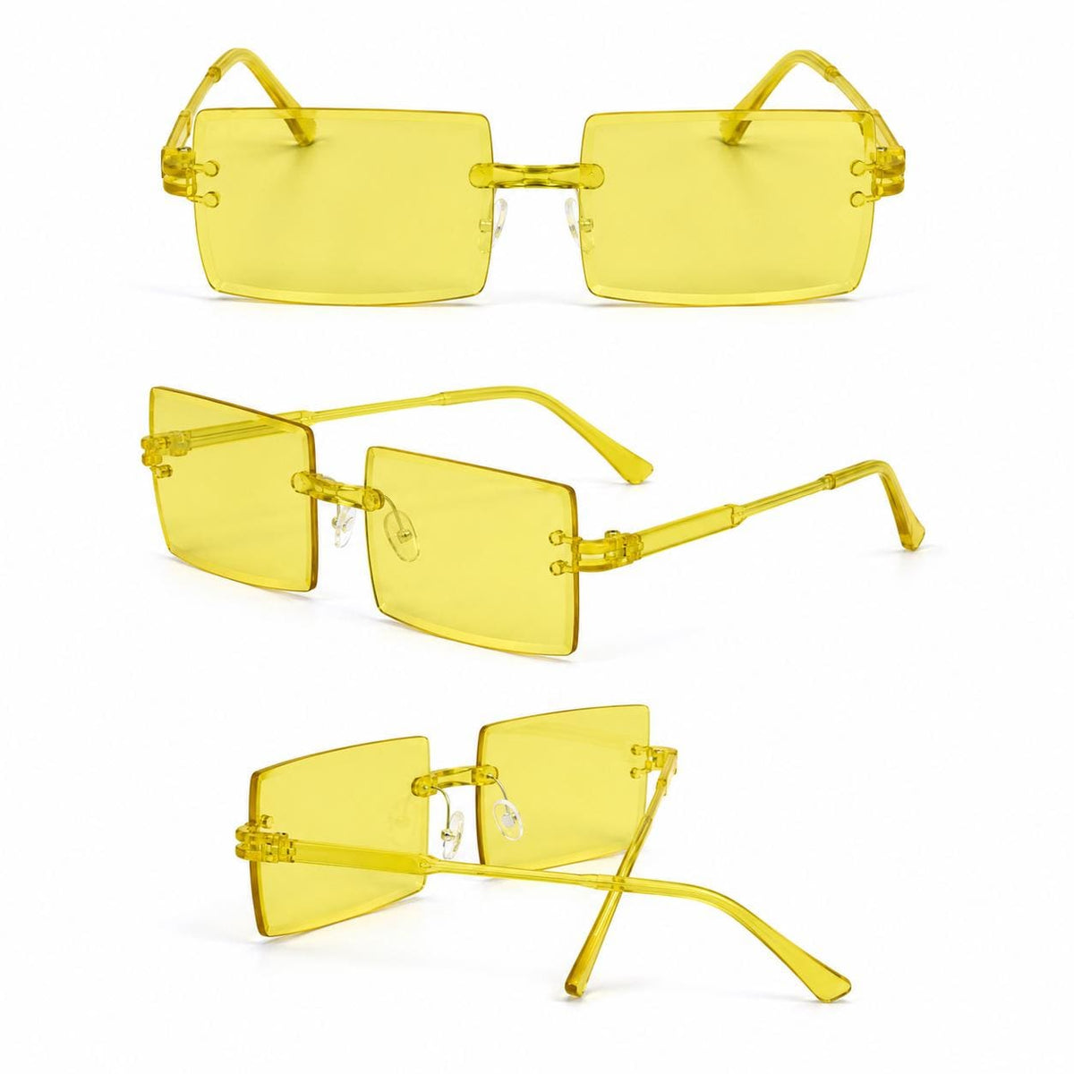 Retro Rimless Rectangle Sunglasses | Y2K Frameless Shades (UV400)