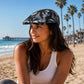 Palm Tree Print Flat Cap | Vintage Ivy Hat | Adjustable Unisex Cap