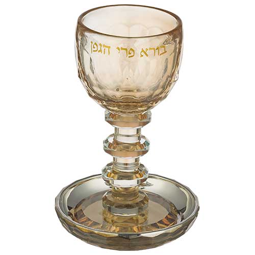 Crystal Kiddush Cup 16 cm - Gold