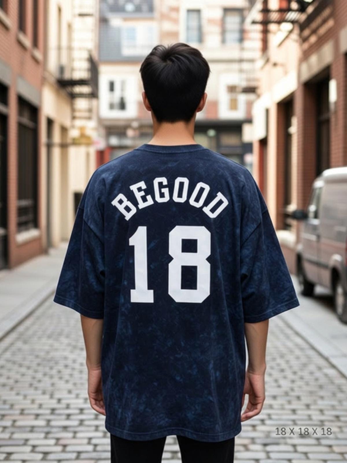 Oversized Vintage Wash T-Shirt | BEGOOD 18 Graphic Streetwear Tee