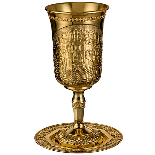 Golden Nikel Elijah Big Cup "jerusalem" 25 Cm