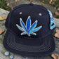 Cannabis Leaf 3D Embroidered Snapback Hat, Weed Leaf Flat Bill Cap, Marijuana Streetwear Hat, Adjustable Hip Hop Hat, Unisex Graphic Cap
