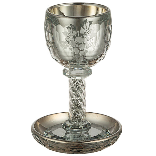 Crystal Kiddush Cup Grapes 16 Cm With Stones