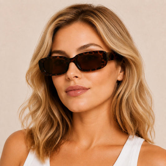 Retro Rectangle Sunglasses | Vintage Thick Frame UV400 Shades | Unisex Fashion Eyewear