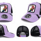 Lavender Parrot Trucker Hat | Embroidered Bird Patch Snapback Cap