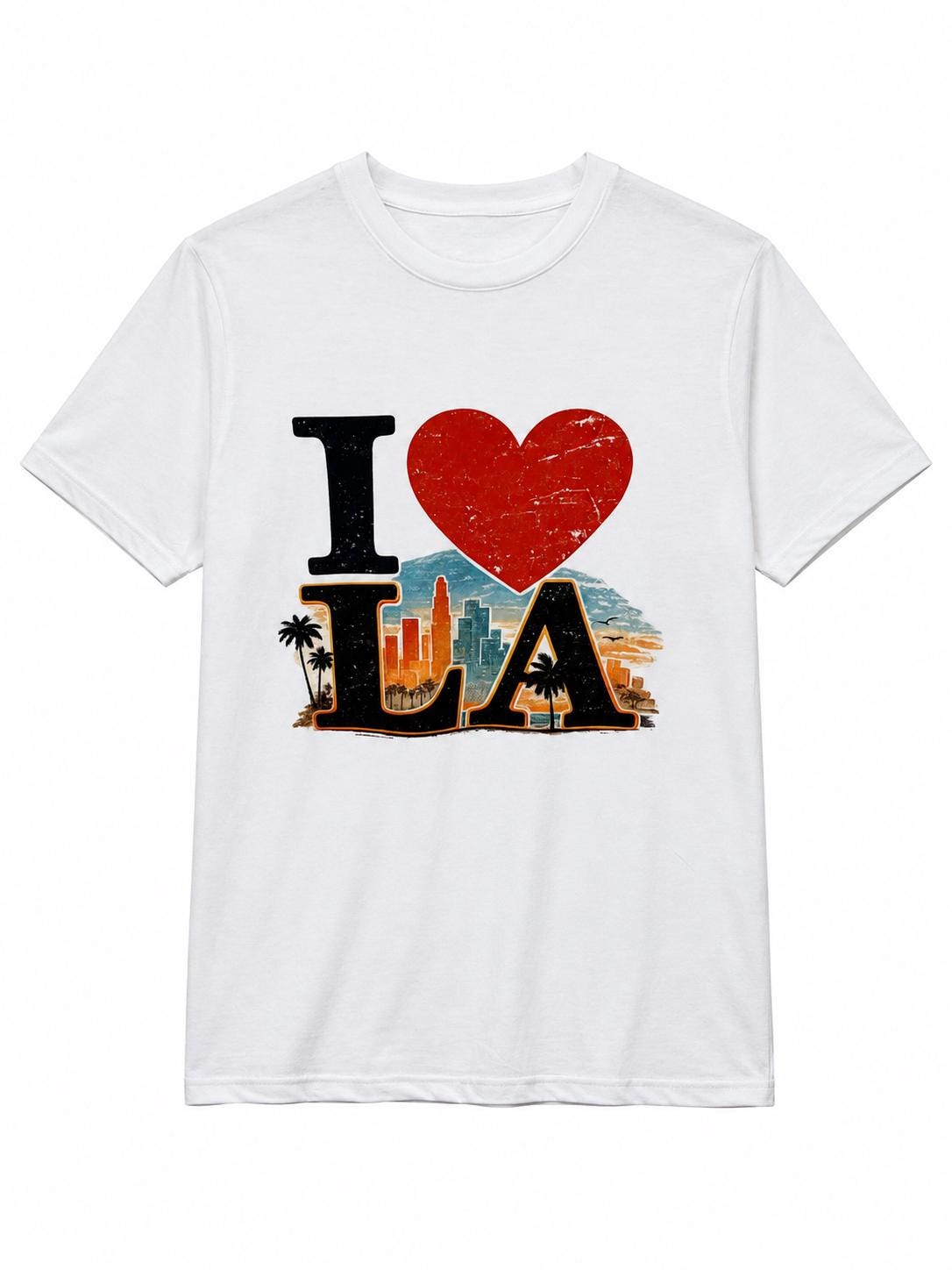 I Love LA T-Shirt | Vintage Skyline Palm Tree Graphic Tee