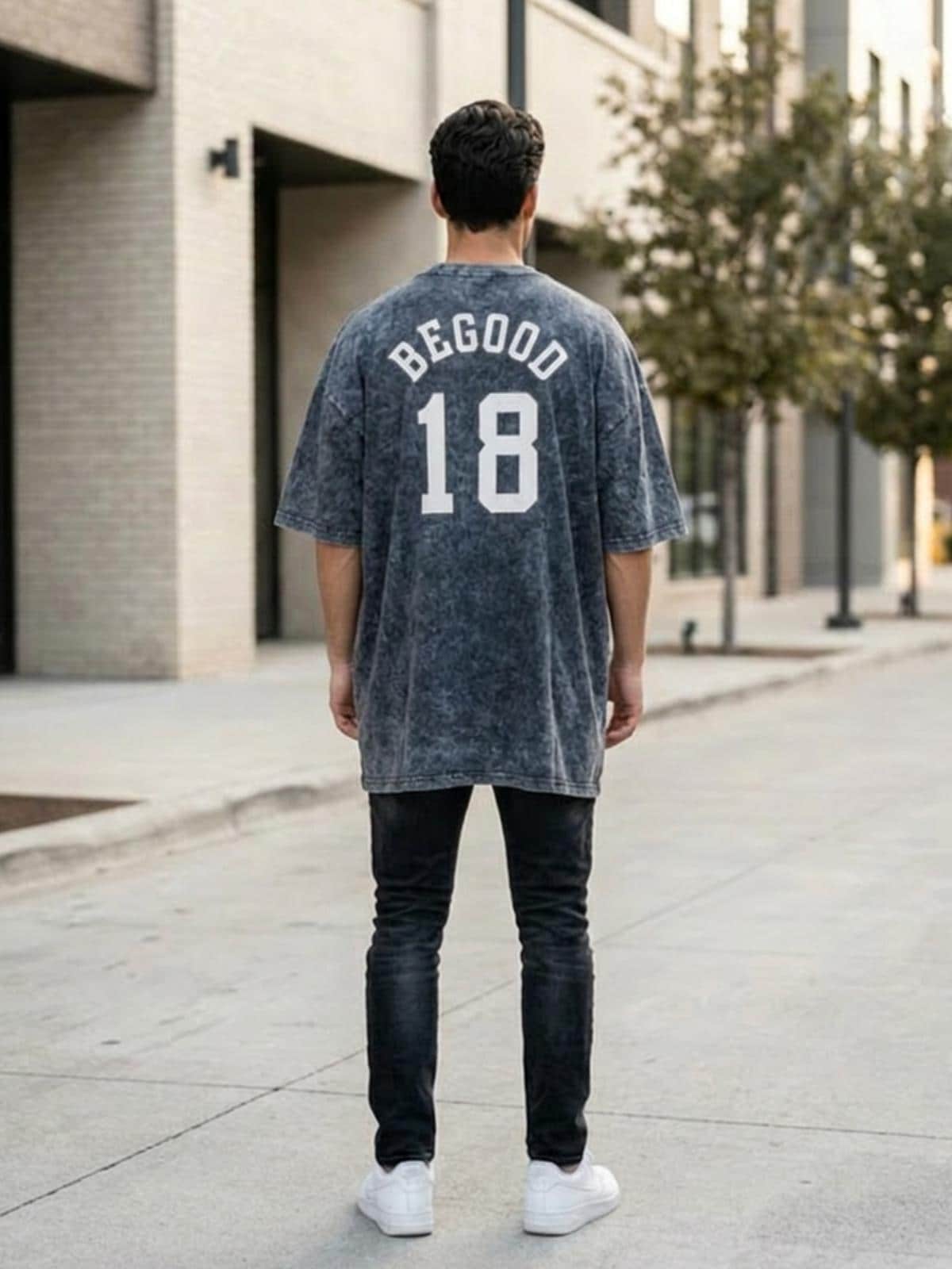 Oversized Vintage Wash T-Shirt | BEGOOD 18 Graphic Streetwear Tee