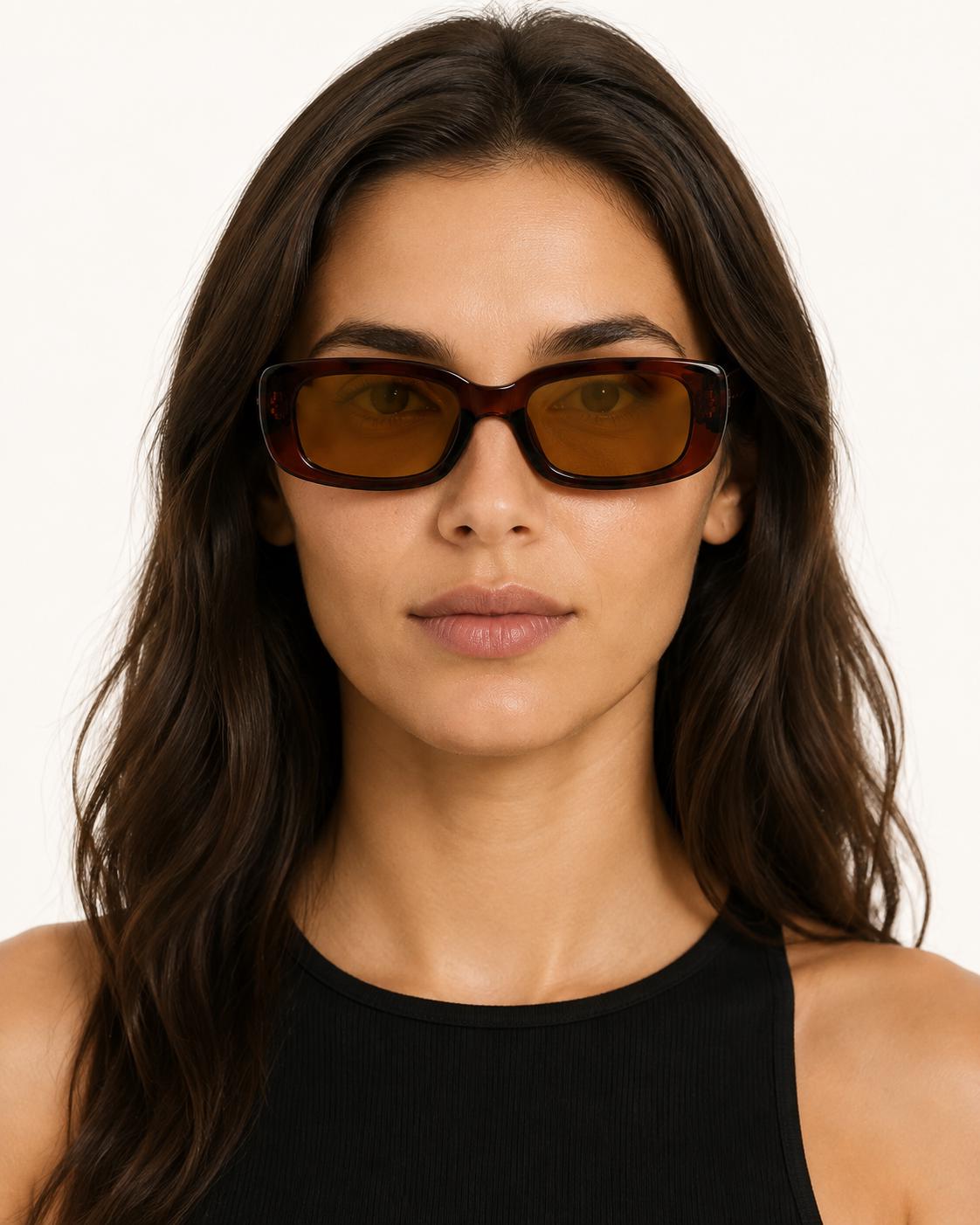 Retro Rectangle Sunglasses | Vintage Thick Frame UV400 Shades | Unisex Fashion Eyewear