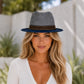 Navy Ivory Woven Fedora Hat | Wide Brim Summer Sun Hat | Chapeau by Jess