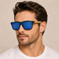Unisex Square Bamboo Sunglasses – Wooden Arm Fashion Shades for Men and Women