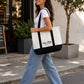 Ella Judaica Premium Canvas Tote Bag – 18” x 13” Reusable Shoulder Bag with Front Pocket