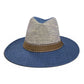 Two-Tone Blue Wide Brim Fedora Hat | Woven Straw Sun Hat, Resort Wear