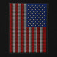 Small Rhinestone American Flag Heat Transfer | 4" x 3" Iron-On USA Flag Decal | Crystal Patriotic Bling Applique