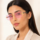 Luxury Rimless Rectangle Sunglasses | Gold Metal Frame | UV400 Fashion Shades for Men & Women