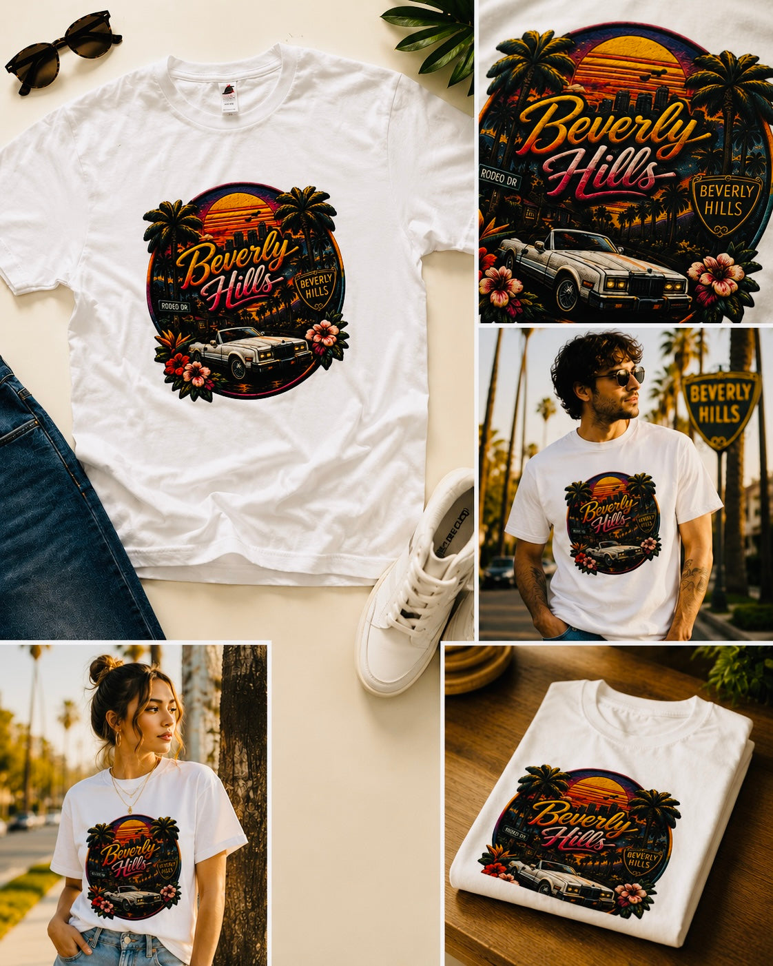 Beverly Hills T-Shirt – Unisex 100% Cotton Graphic Tee | Rodeo Drive Los Angeles Fashion Shirt (Copy)
