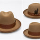 Luxury Wool Fedora Hat with Feather Accent | Wide Brim Unisex Dress Hat