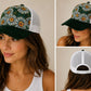 Vintage Tapestry Trucker Hat | Suede Brim Mesh Snapback Cap | Floral & Paisley Woven Baseball Hat | Unisex