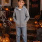 Too Cute to Spook Kids’ Halloween Zip-Up Hoodie – Gray