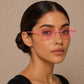 Retro Rimless Rectangle Sunglasses | Y2K Frameless Fashion Shades (UV400)