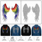 Rhinestone Angel Wing Iron-On Decal | Crystal Hot Fix Bling Transfer for DIY Fashion