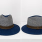 Navy Ivory Woven Fedora Hat | Wide Brim Summer Sun Hat | Chapeau by Jess