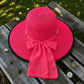 Wide Brim Straw Sun Hat – Floppy Raffia Beach Hat with Bow