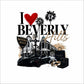 I Love Beverly Hills Heat Transfer Decal – Rodeo Drive Luxury California Graphic – Apparel & Tote Transfer