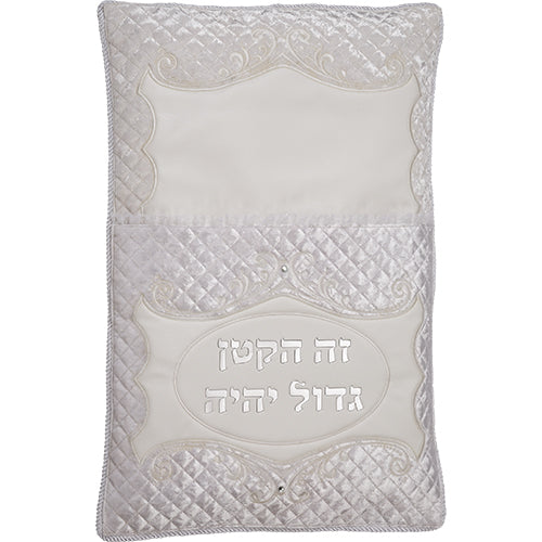 Leather Like Brit Pillow 74*50 cm with Bold Embroidery