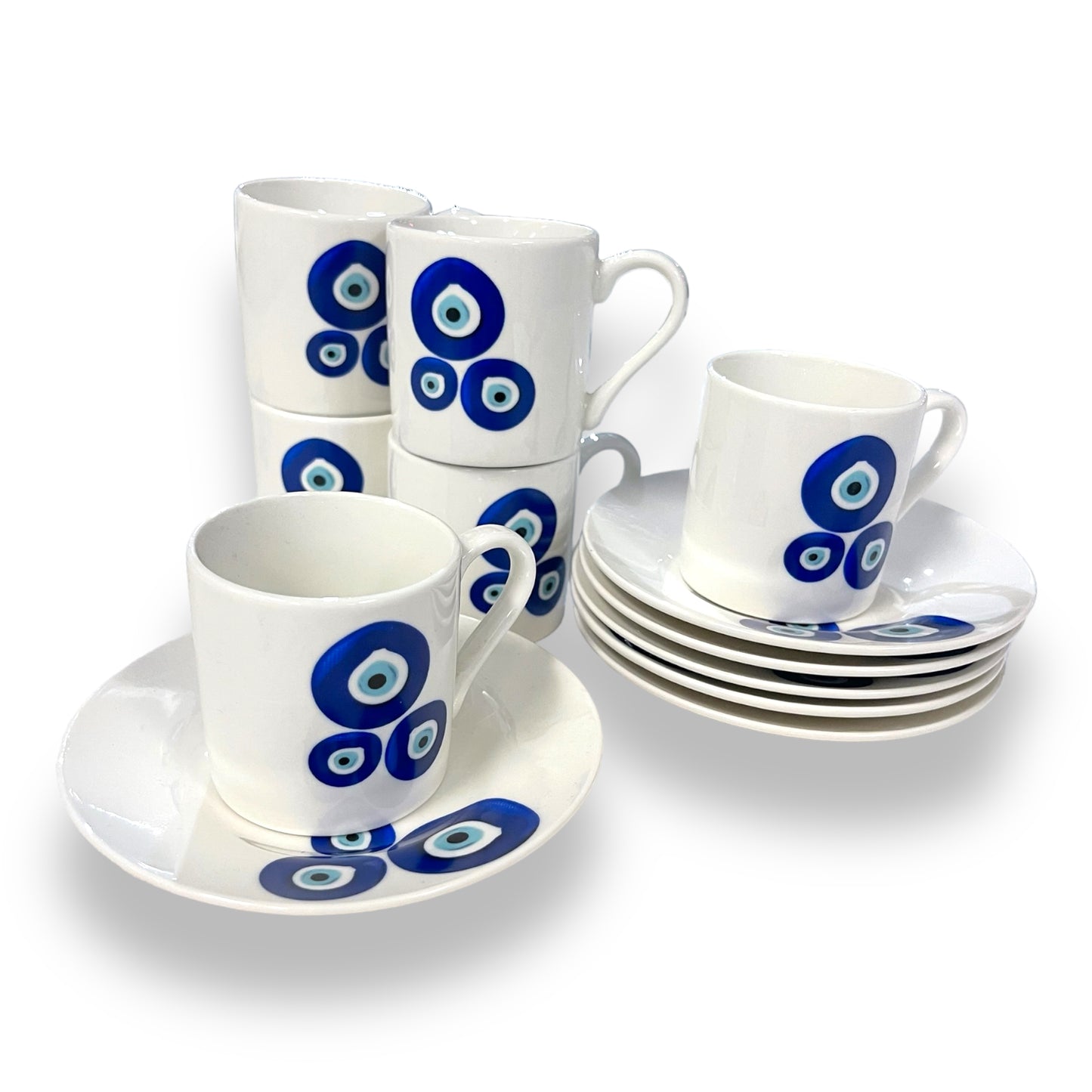 12 pieces porcelain set evil eye coffee/tea set