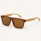 Unisex Square Bamboo Sunglasses – Wooden Arm Fashion Shades for Men and Women