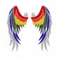Rhinestone Angel Wing Iron-On Decal | Hot Fix Crystal Bling Transfer (Rainbow Multicolor)