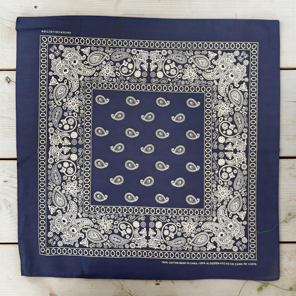 22x22 Cotton Paisley Bandana | Large Western Head Scarf, Neck Scarf