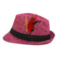 Pink Woven Fedora Hat | Lightweight Summer Trilby with Black Band, Vacation Accessory