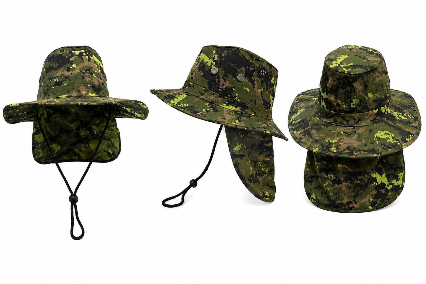 Wide Brim Boonie Sun Hat with Neck Flap | UPF 50+ Fishing Hiking Outdoor Protection