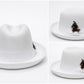 Luxury Wool Fedora Hat with Feather Accent | Wide Brim Unisex Dress Hat