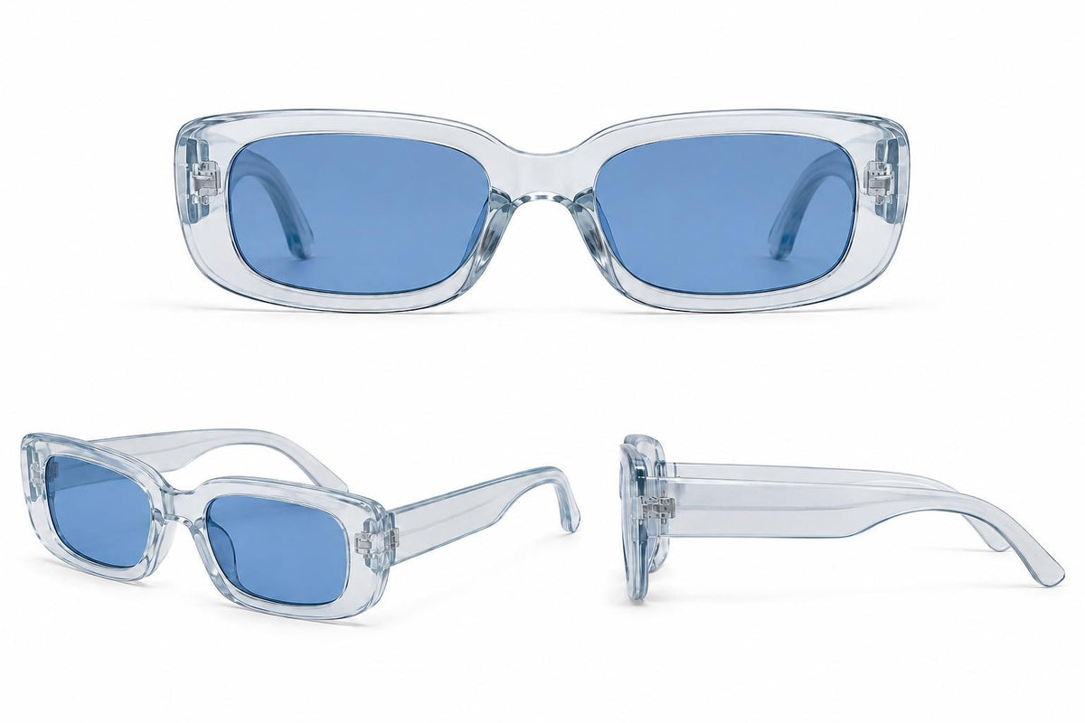 Retro Rectangle Sunglasses | Vintage Thick Frame UV400 Shades | Unisex Fashion Eyewear