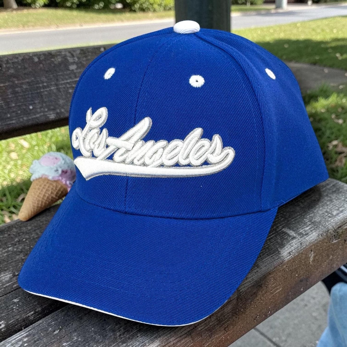 Kids Los Angeles Embroidered Snapback Cap | Youth Baseball Hat, Purple Yellow