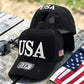 USA Embroidered Snapback Hat | Black American Flag Performance Baseball Cap