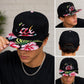 California Floral Snapback Hat | Embroidered Cali Script, Bear Logo, Tropical Brim