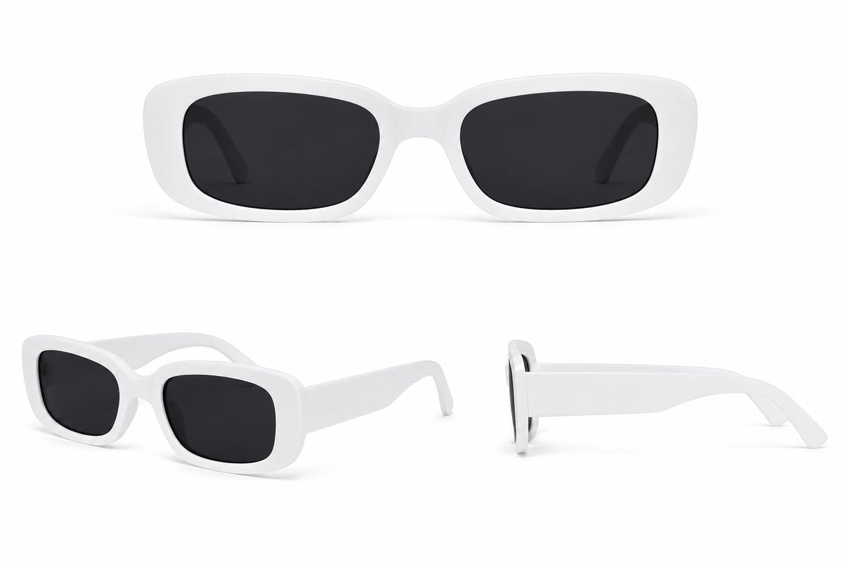Retro Rectangle Sunglasses | Vintage Thick Frame UV400 Shades | Unisex Fashion Eyewear