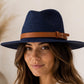 Woven Straw Fedora Hat | Wide Brim Sun Protection, Faux Leather Band