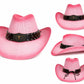 Pink & Tan Western Straw Cowboy Hat | Lightweight Sun Hat | Unisex